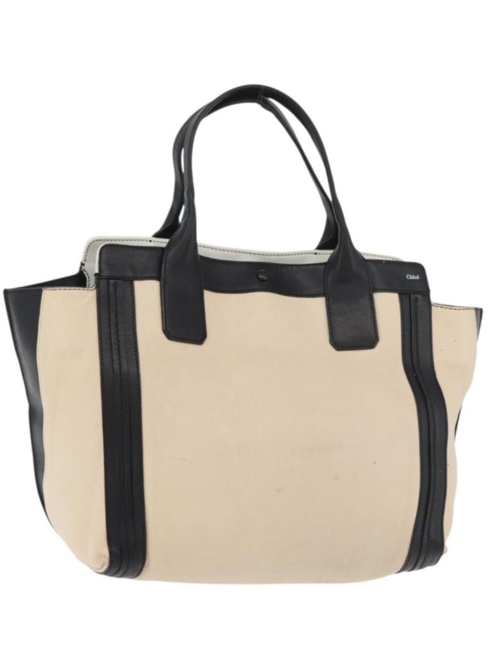 Chloe Tote Bag Leather Beige Gold
